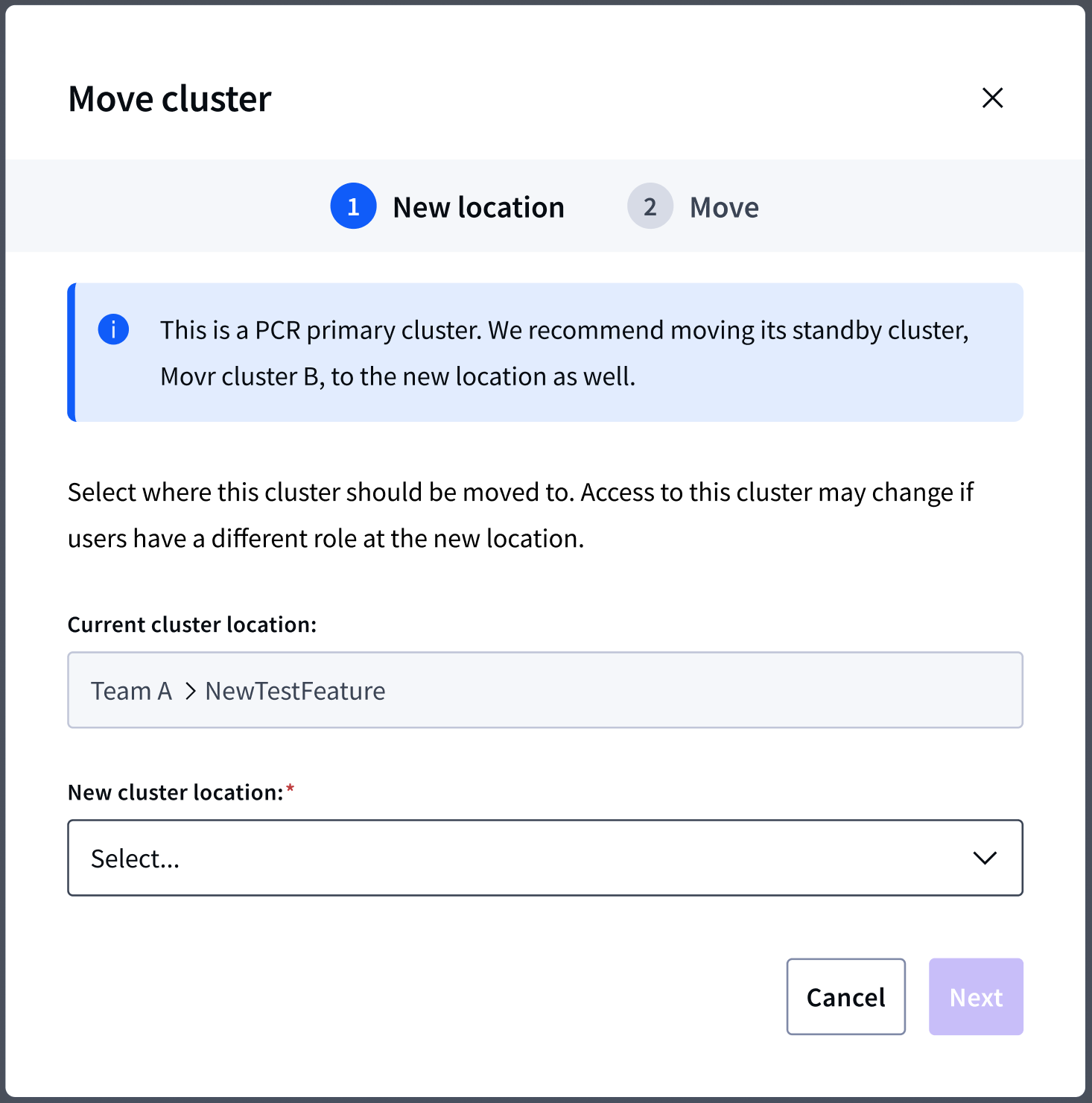 Move cluster workflow with best practices